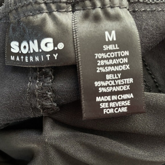 SONG Maternity Skinny Jeans Women M Black NEW Distressed Curvy Ankle Grazer Leg - Picture 11 of 11